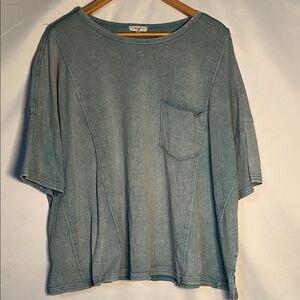 Easel Los Angeles Casual Oversized Blue T-Shirt Medium